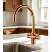 Multi-Tap Classic 3in1 Kokend Water Kraan <br /> Brushed Copper Gold - Rond Multi-Tap Classic 3in1 Kokend Water Kraan <br /> Brushed Copper Gold - Rond